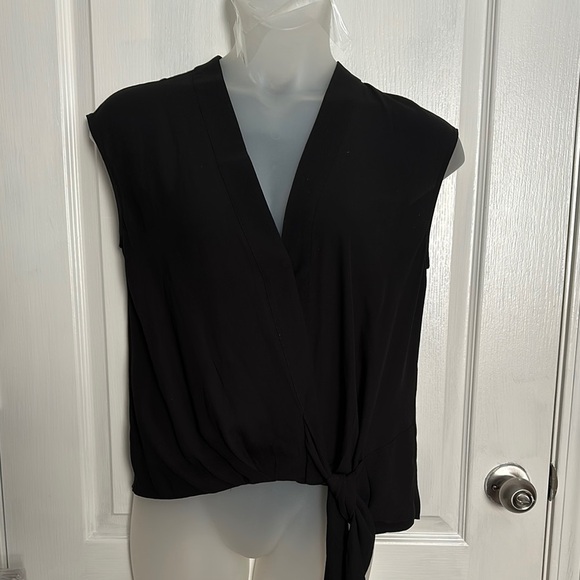 Elegant Black Wrap Top - Picture 1 of 3
